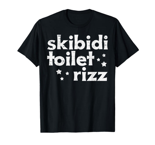 Skibidi Toilet Rizz Funny Saying Meme Boys Kids Men Women T-Shirt