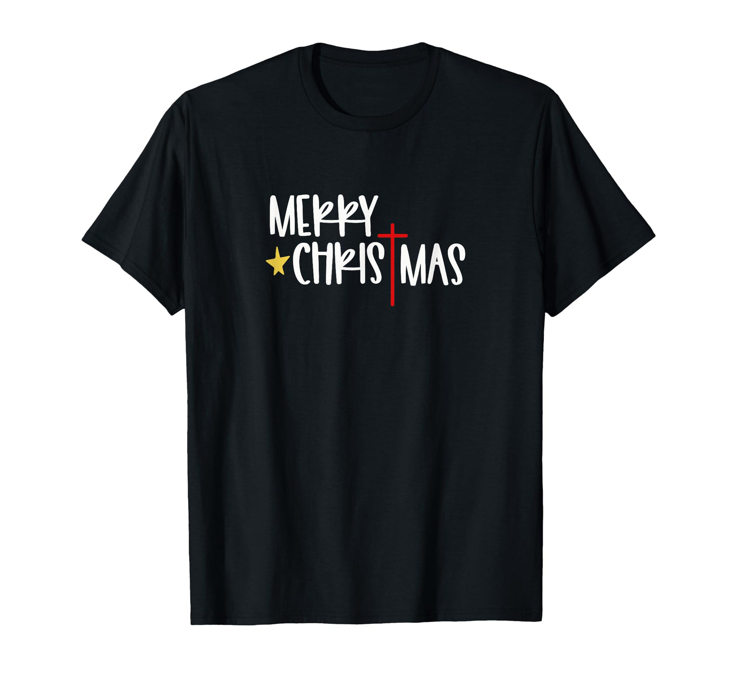 Merry Christmas Christian Cross | Religious Holiday Faith T-Shirt