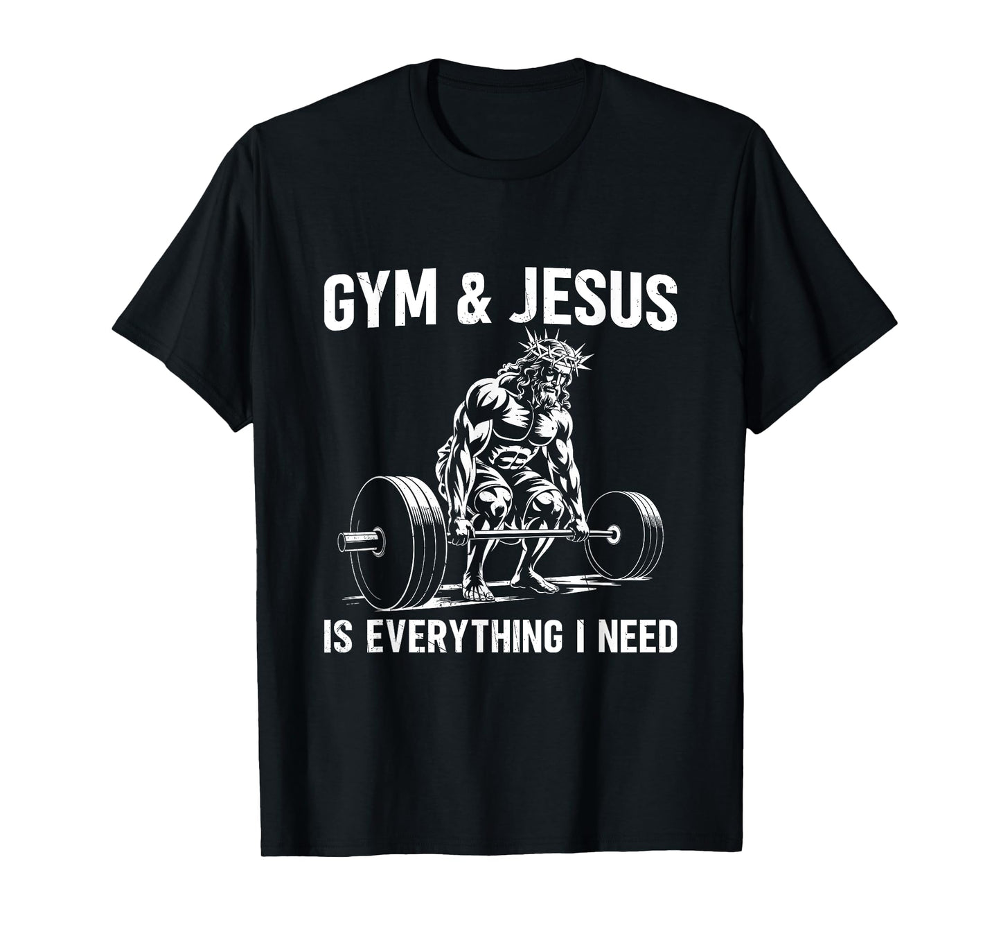 Gym and Jesus Christian Weight Lifting T-Shirt