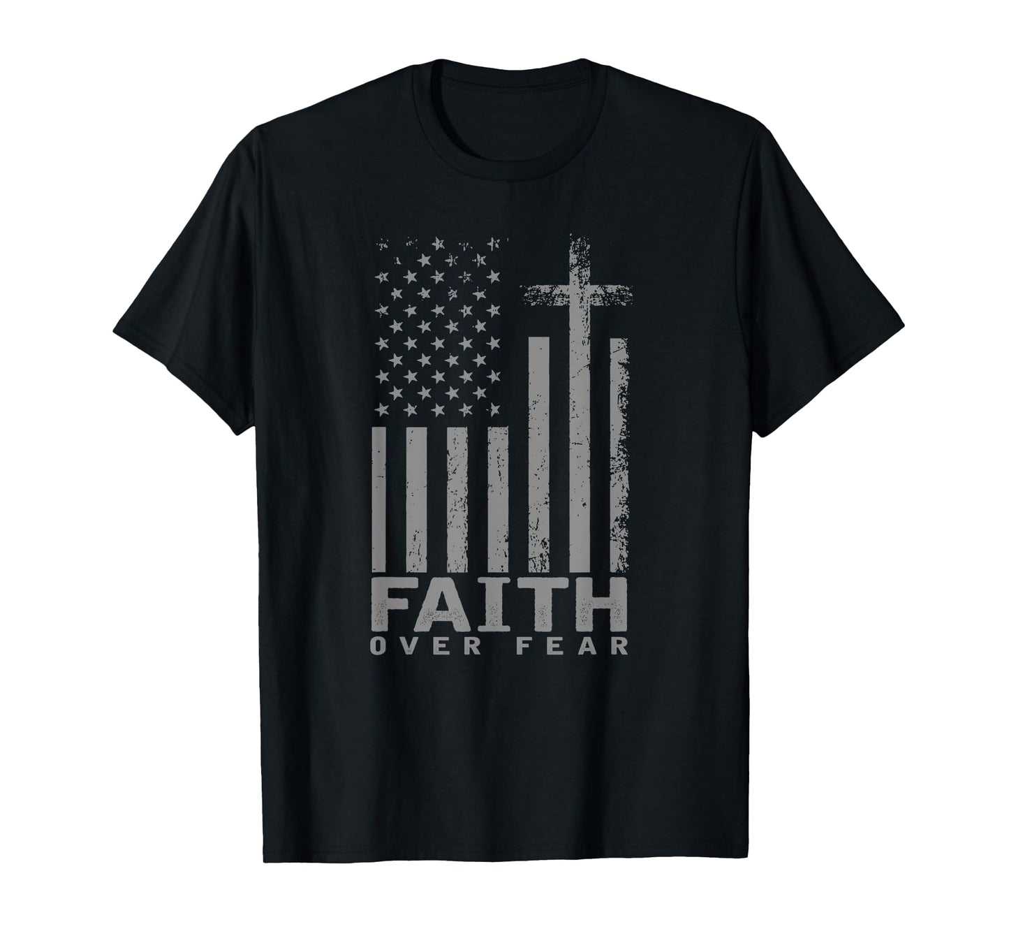 America Pride US Flag Faith Over Fear Prayer T-Shirt