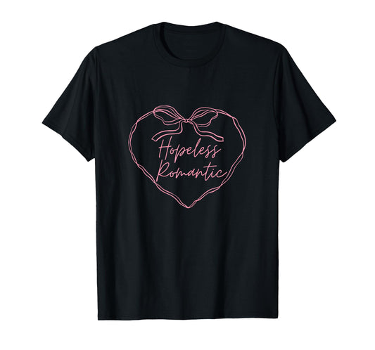 Womens Hopeless Romantic Reading Quote Dreamy Girls Book Lover T-Shirt
