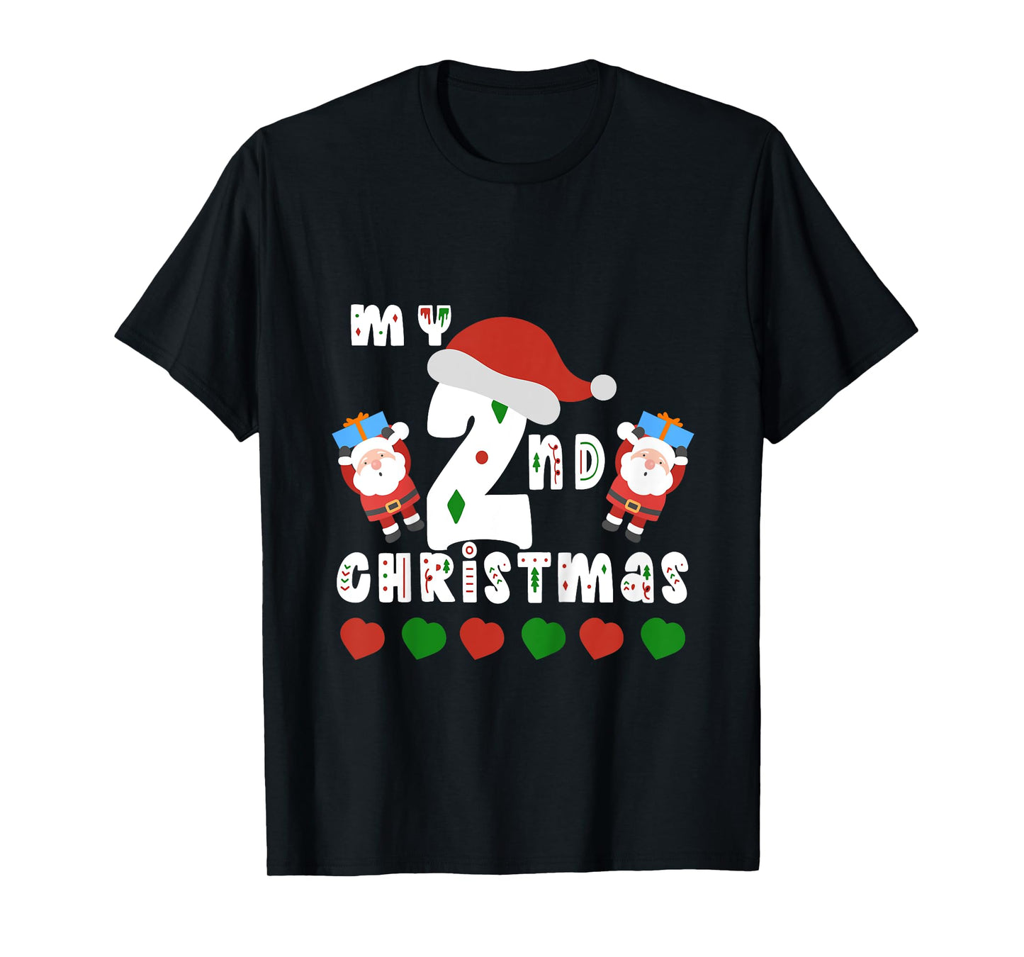 Kids My Second Christmas Baby Child 2nd Xmas Gift Idea Kids T-Shirt