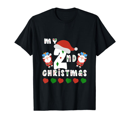 Kids My Second Christmas Baby Child 2nd Xmas Gift Idea Kids T-Shirt