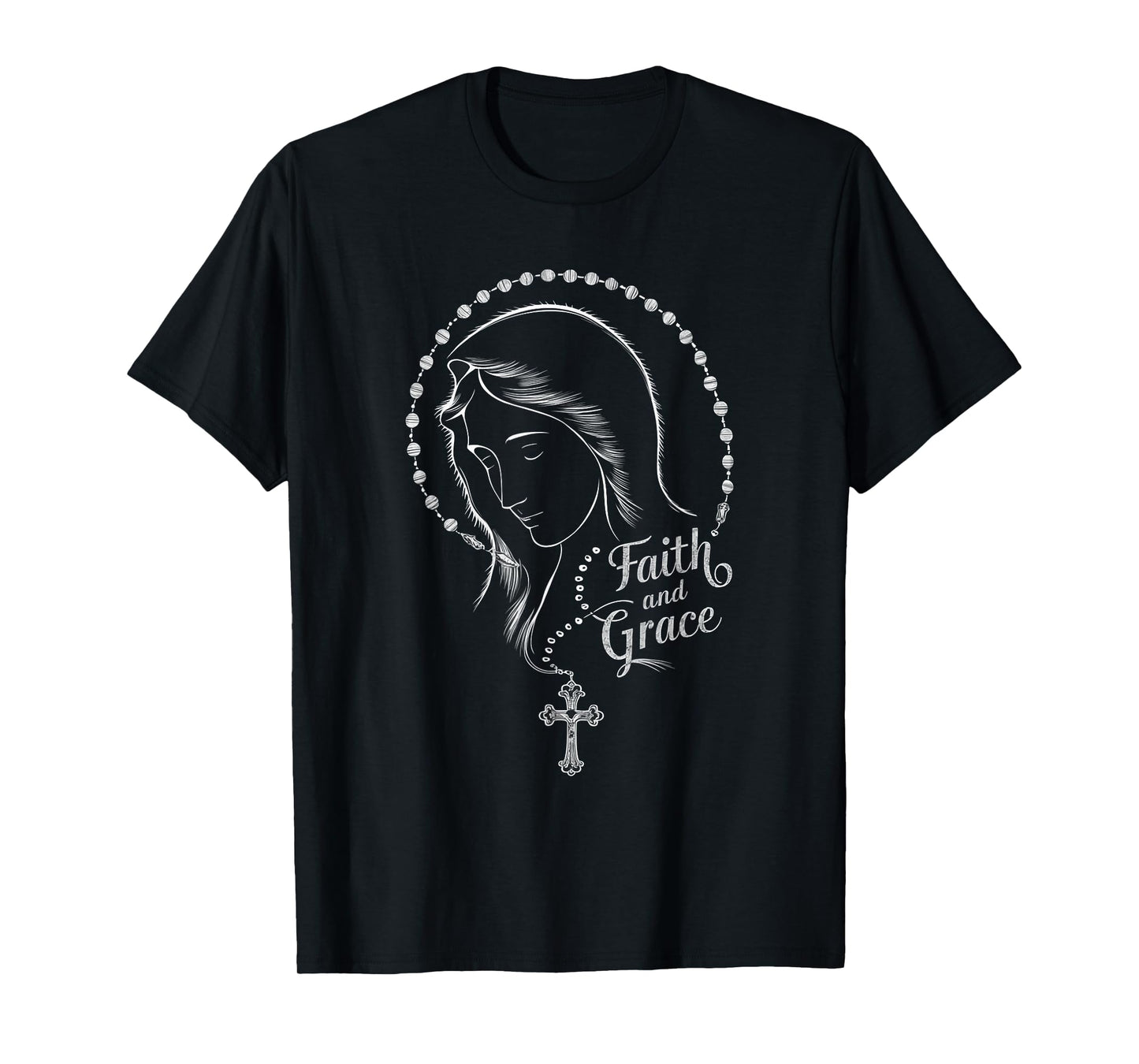 Sacred Holy Mary Mother Of God Rosary Faith And Grace T-Shirt