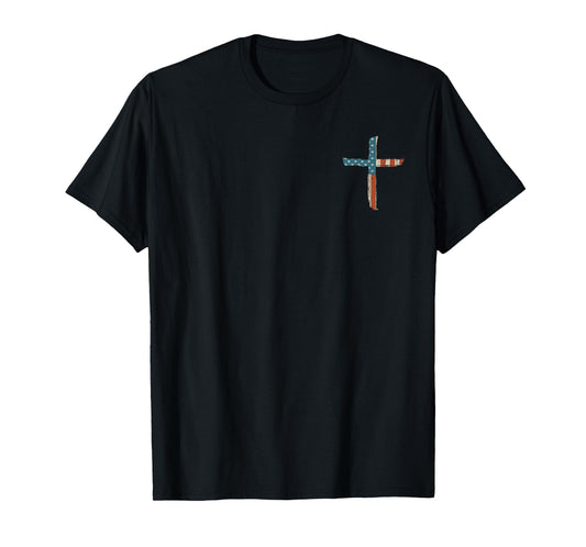Stand For The Flag I Kneel For The Cross - Front and Back T-Shirt