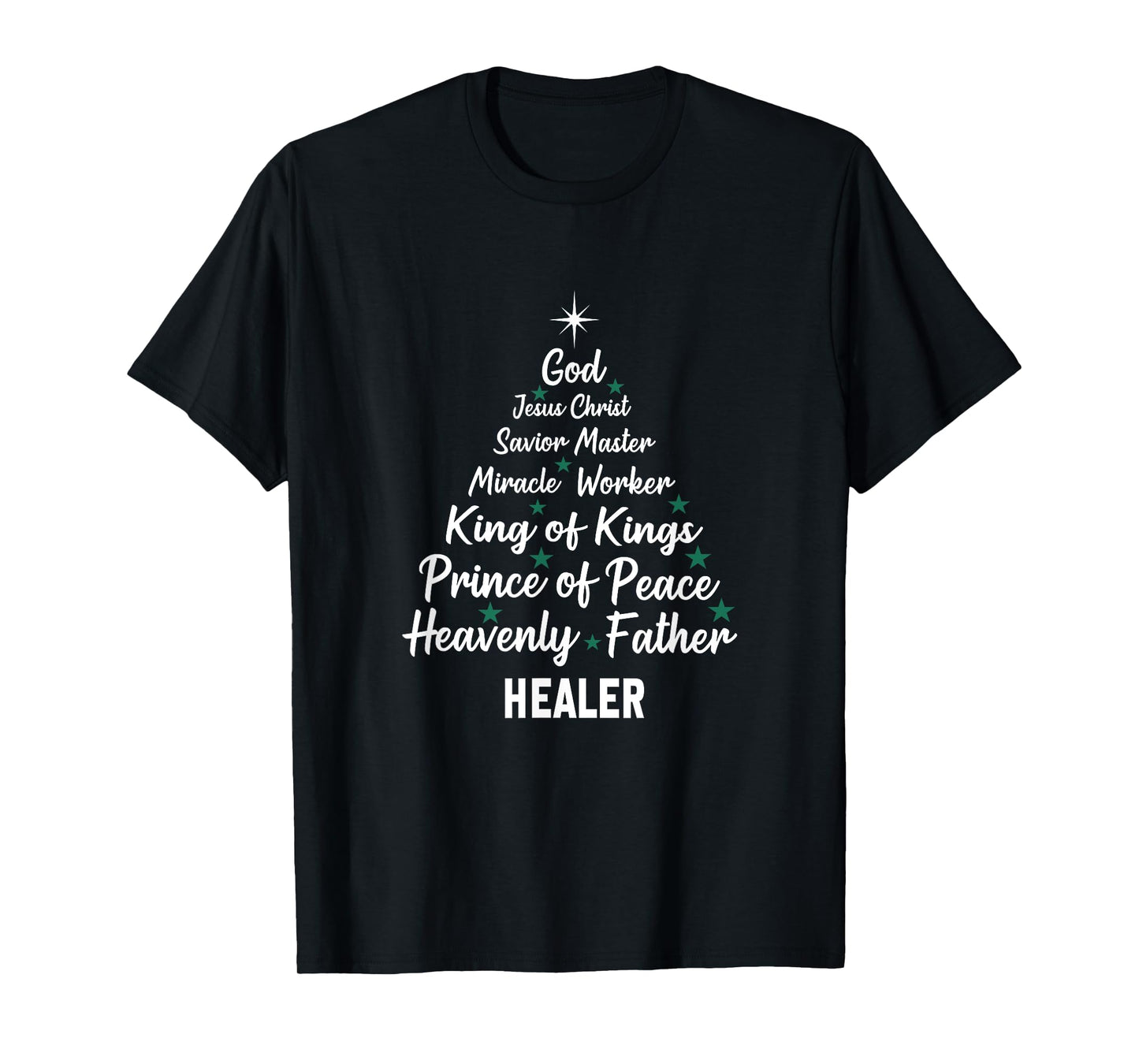 Christmas Tree Bible Names of Jesus Christian Christmas T-Shirt