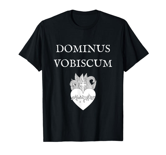 Dominus Vobiscum Traditional Latin Catholic Sacred Heart T-Shirt
