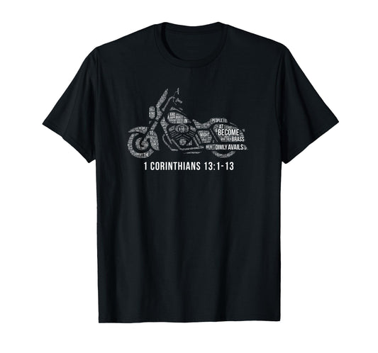 1 Corinthians 13 Christian Biker Christian Motorcycle Gift T-Shirt