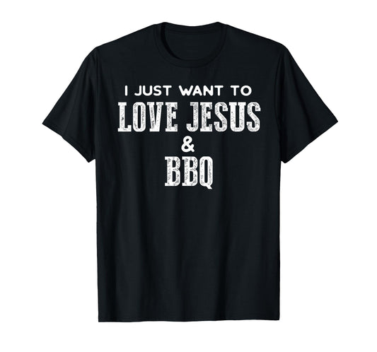 Funny Grilling T Shirt for Christian Love Jesus and BBQ T-Shirt