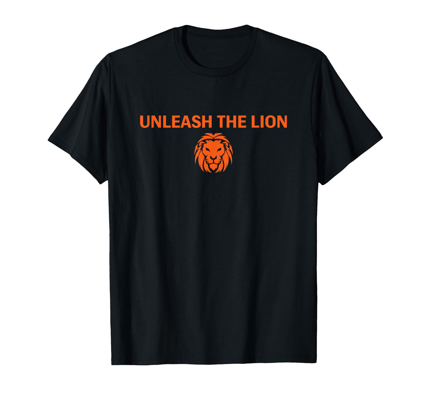 Cool Orange Unleash The Lion Motivational Workout T-Shirt