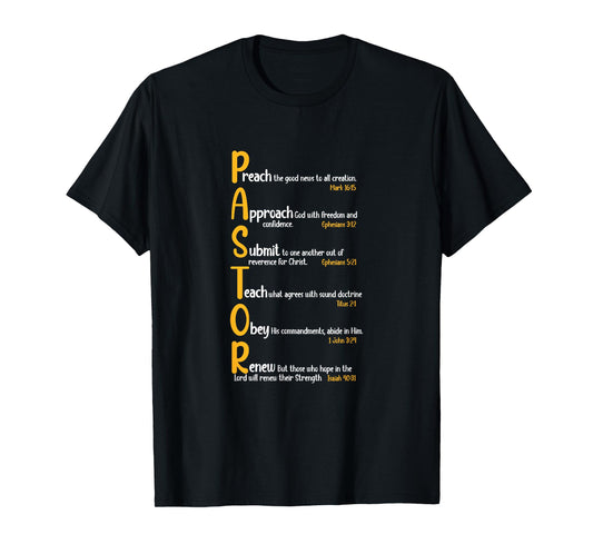 Pastor Preacher Minister Clergy Bible Verse Definition T-Shirt