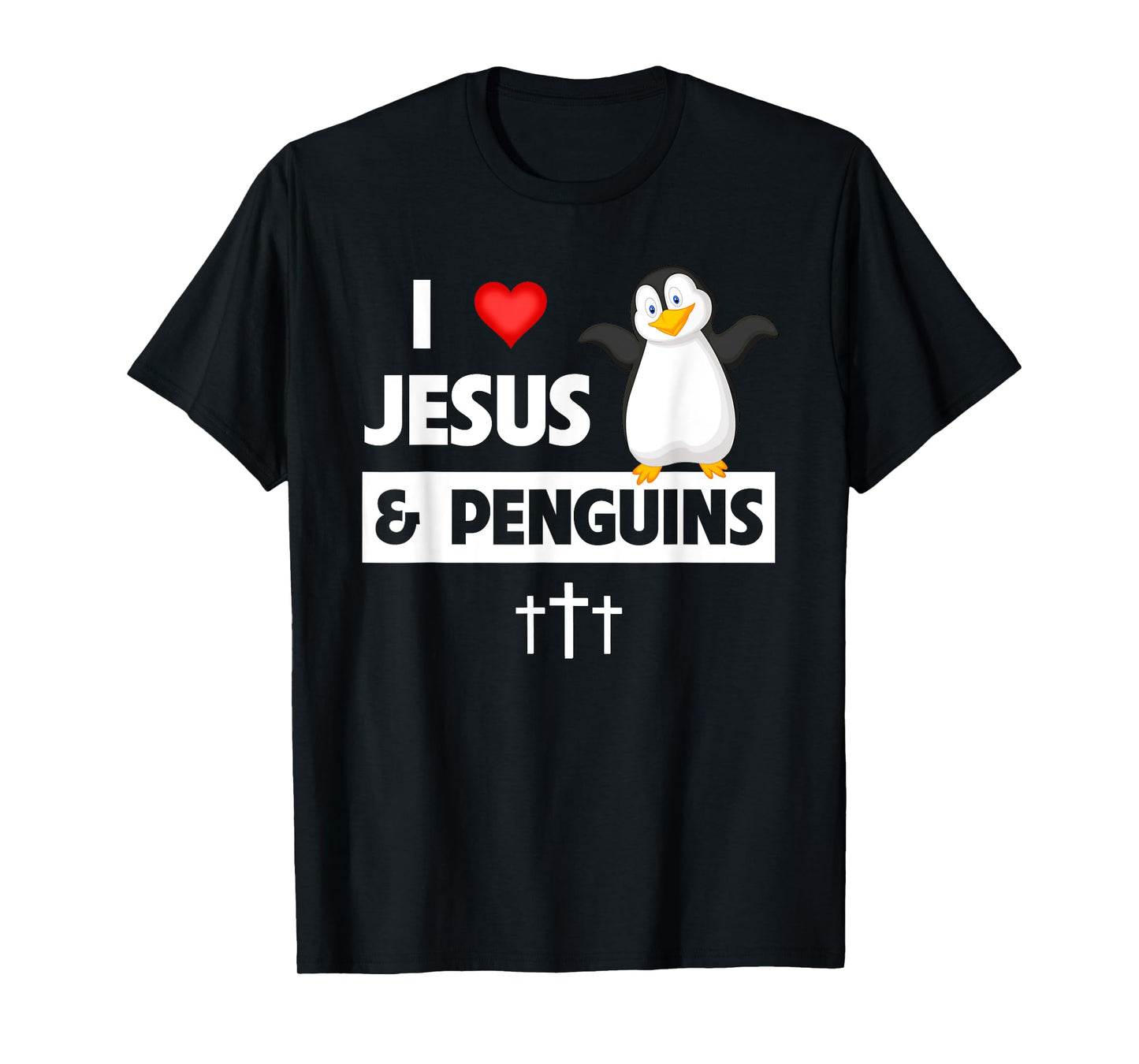 I Love Jesus and Penguins Christian Flightless Bird Bible T-Shirt