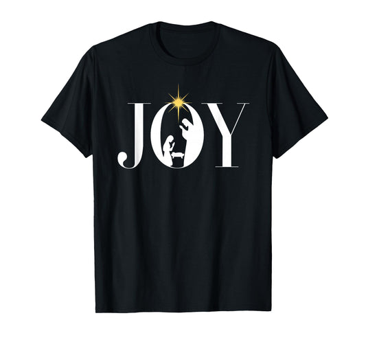 Christian Christmas Joy Jesus Nativity Scene Faith Family T-Shirt