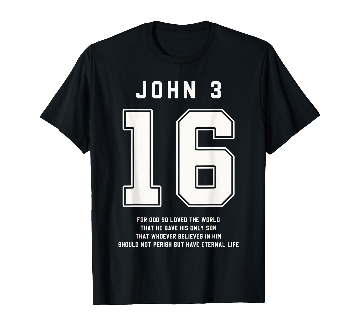 John 3:16 Bible Verse Team Sports Jersey Christian T-Shirt