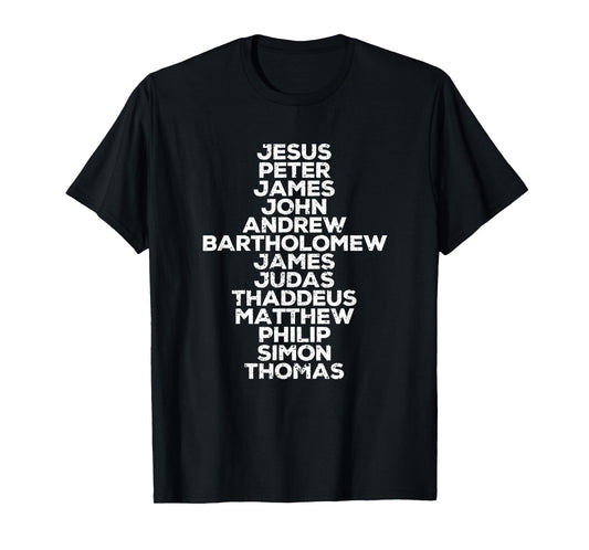 Jesus Christ 12 Apostles Disciples Funny Christmas Religous T-Shirt
