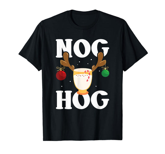 Nog Hog - National Eggnog Day - Egg Nog Christmas Holiday T-Shirt