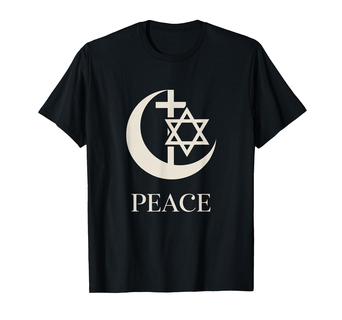 Peace | Crescent Cross Hexagram Interfaith Unity Coexist T-Shirt
