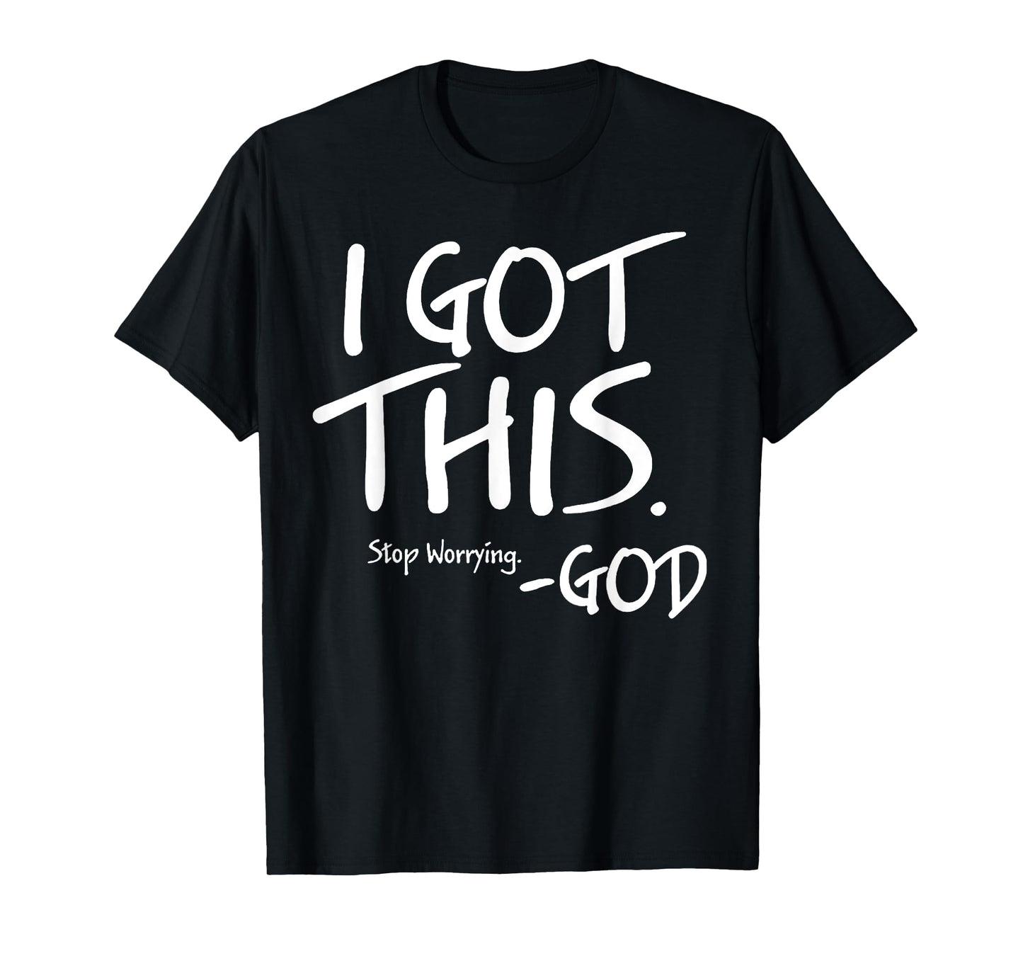Funny I Got This Stop Worrying God Tee Shirt - Kids Unisex Heather Deep Teal Cotton T-Shirt - Short Sleeve - XS