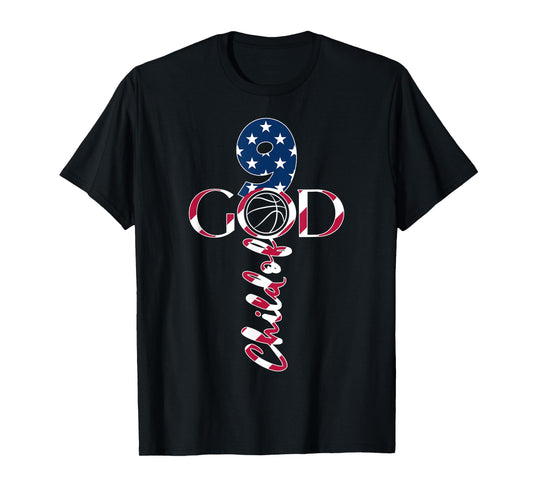 JESUS 9 YEARS CHILD OF GOD BASKETBALL 9th BIRTHDAY T-Shirt