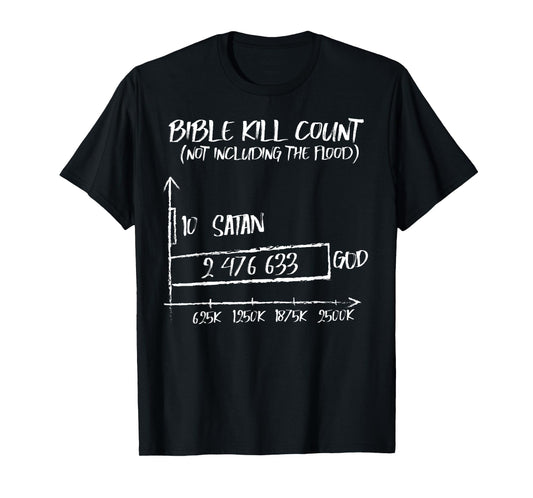 Funny Bible Kill Count God Satan T-Shirt