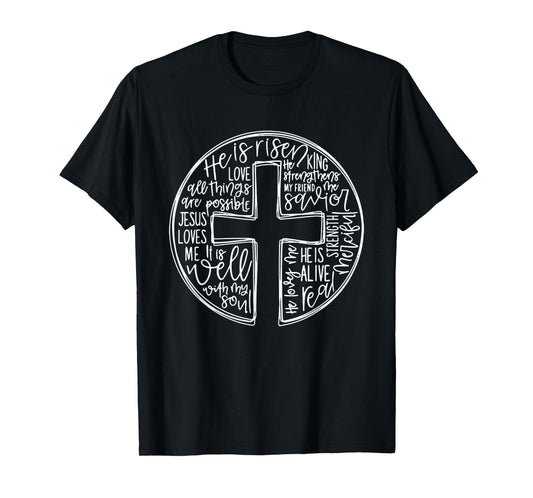 He Is Risen Easter Jesus Christian Cross Jesus Christian T-Shirt