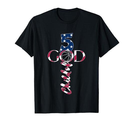 JESUS 5 YEARS CHILD OF GOD BASKETBALL 5TH BIRTHDAY T-Shirt