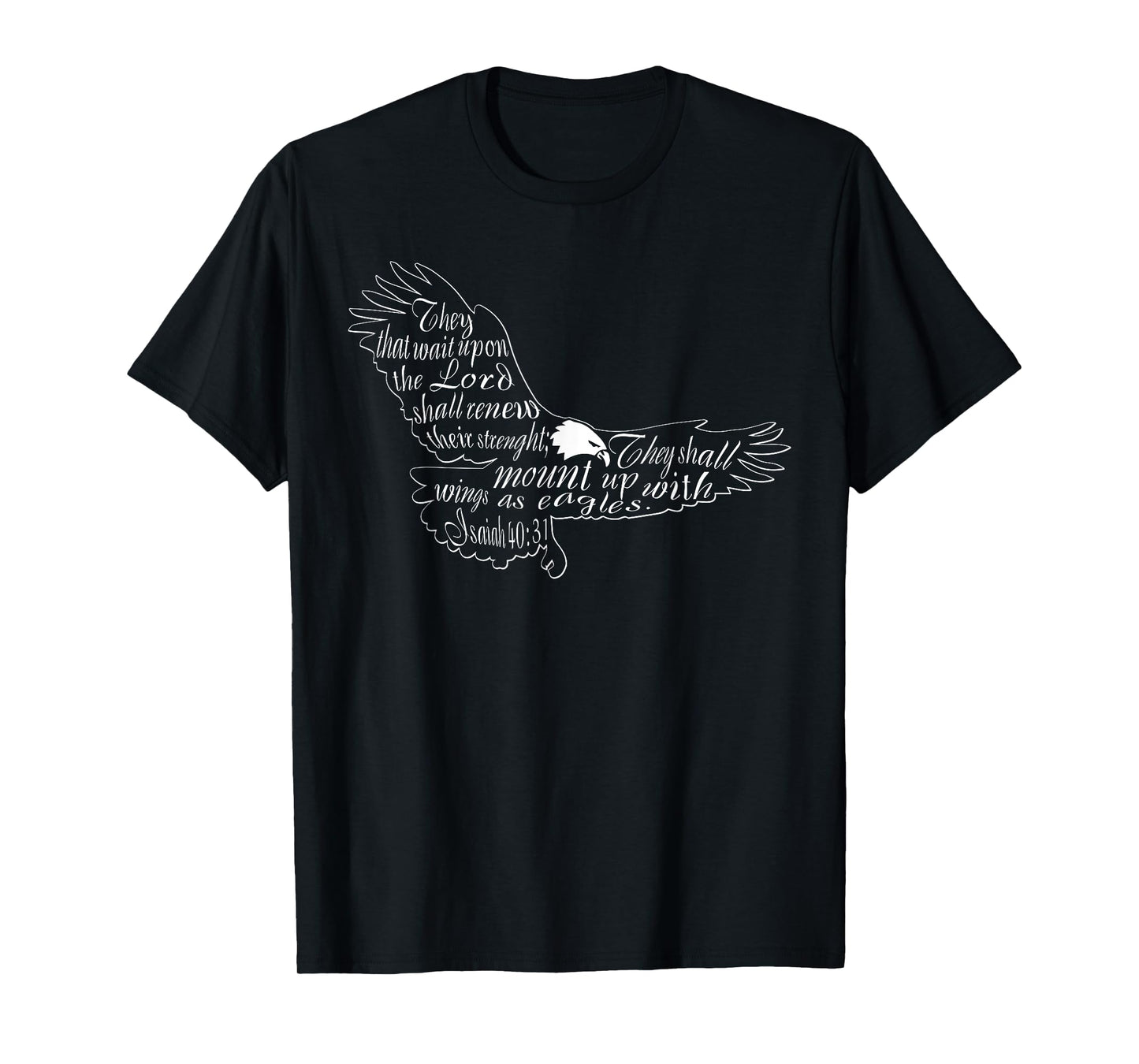 Religise Adler Wings Designs The Waiting for the Lord Isaiah 40:31 Eagle T-Shirt