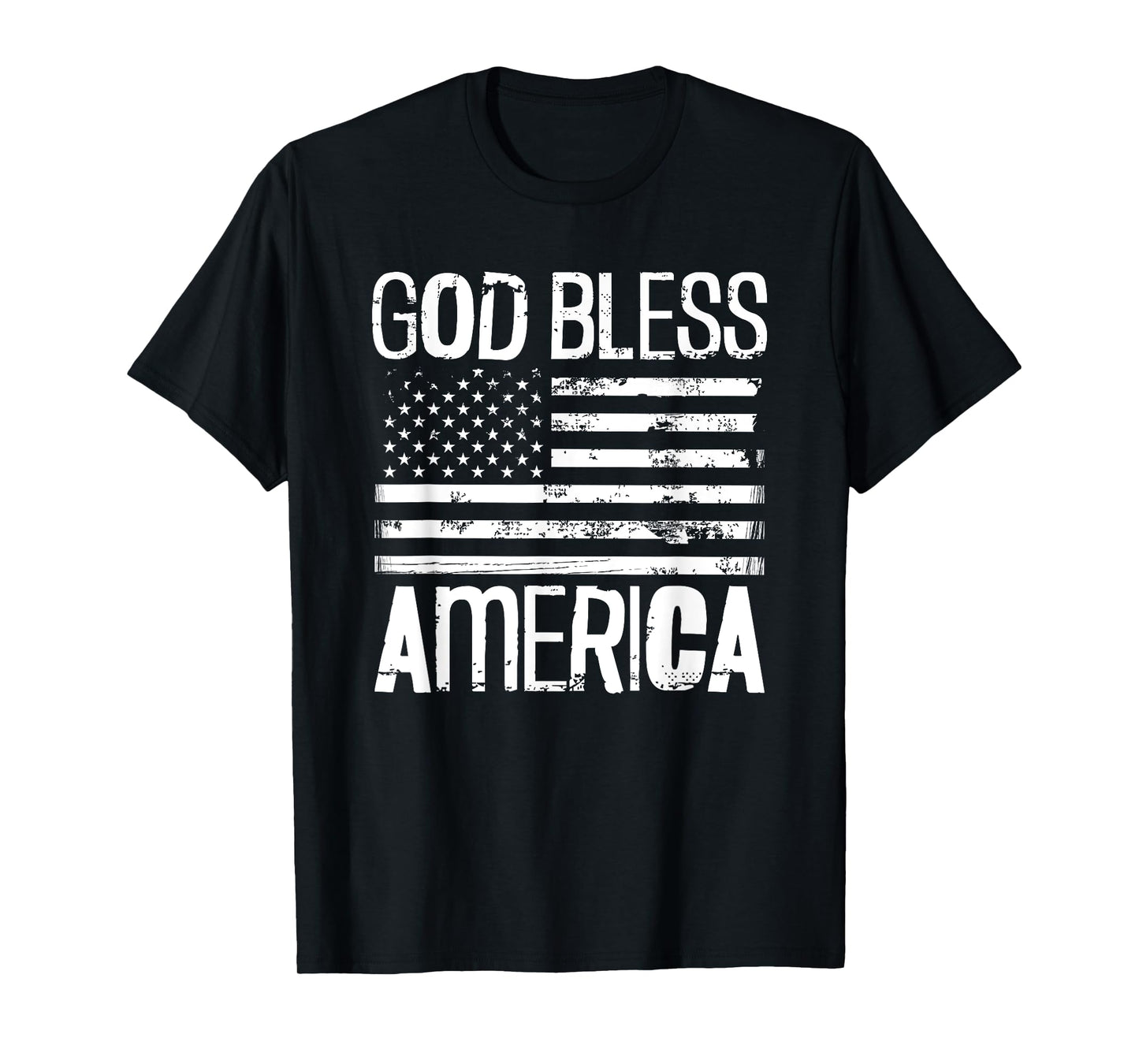 God Bless America Vintage American Flag Art Distressed Style T-Shirt