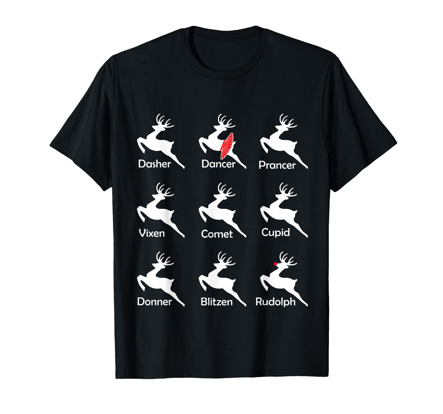 Christmas Reindeer Dancer Ballet Ballerina Dance Teacher T-Shirt