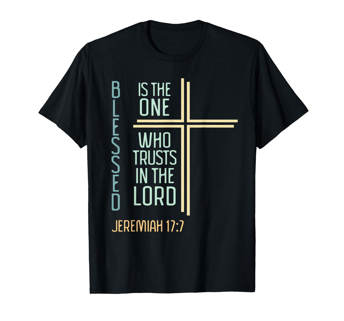 Christian Bible Verse Blessed Jeremiah Retro Cross Women T-Shirt
