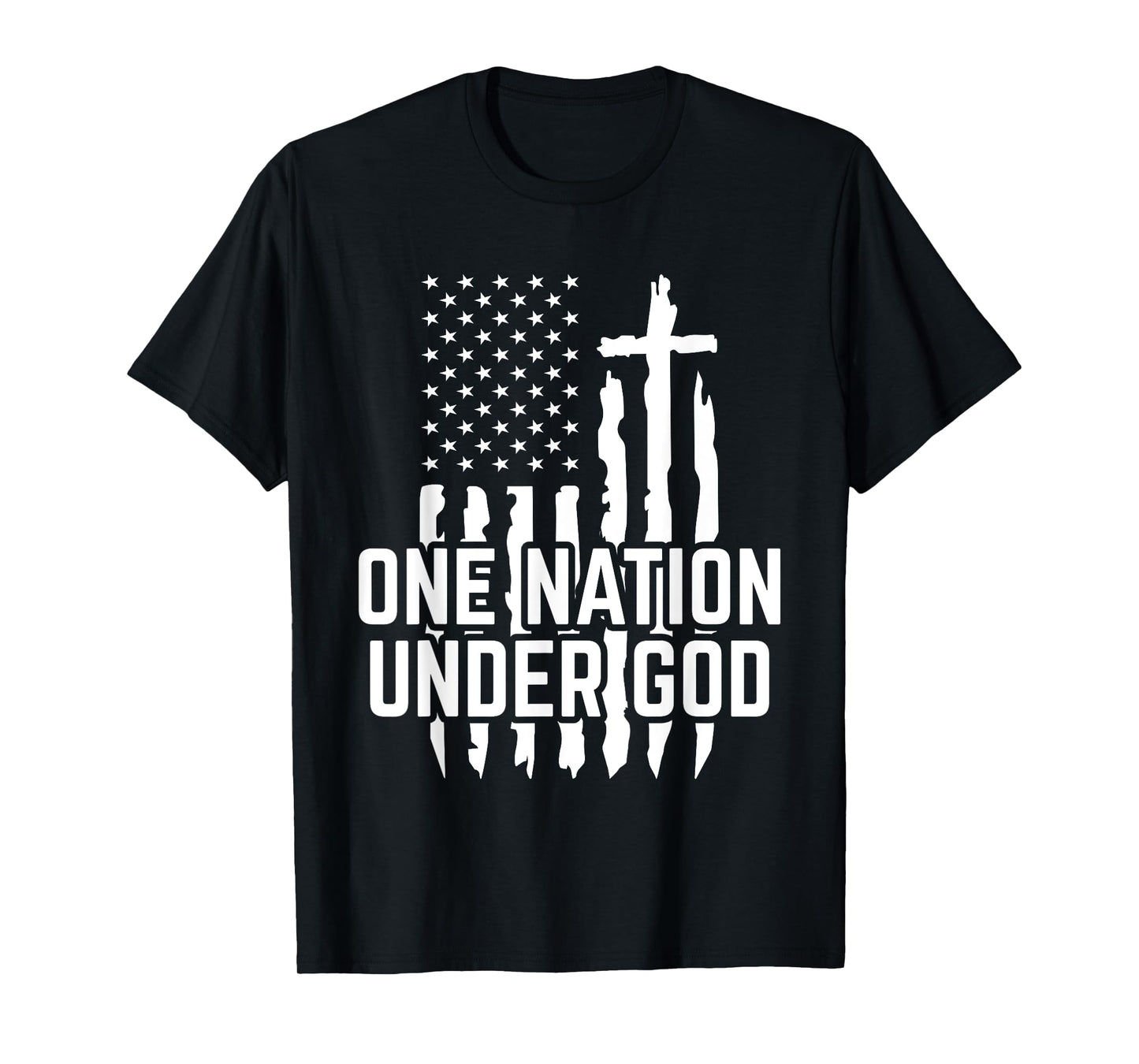 One Nation Under God Jesus Blessed American Flag T-Shirt