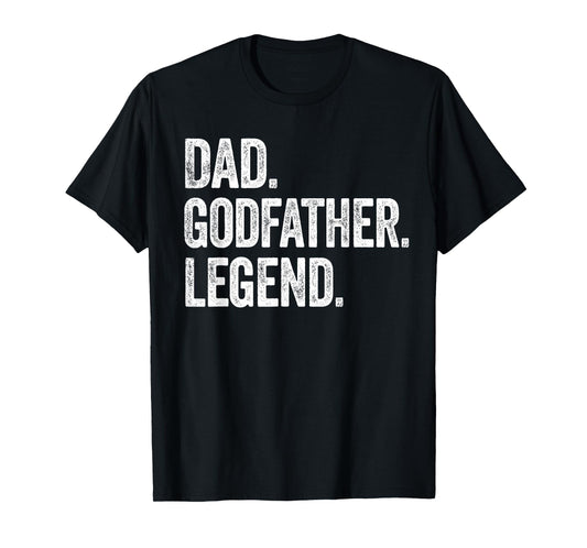 Dad Godfather Legend - Vintage Distressed Bold Graphic T-Shirt