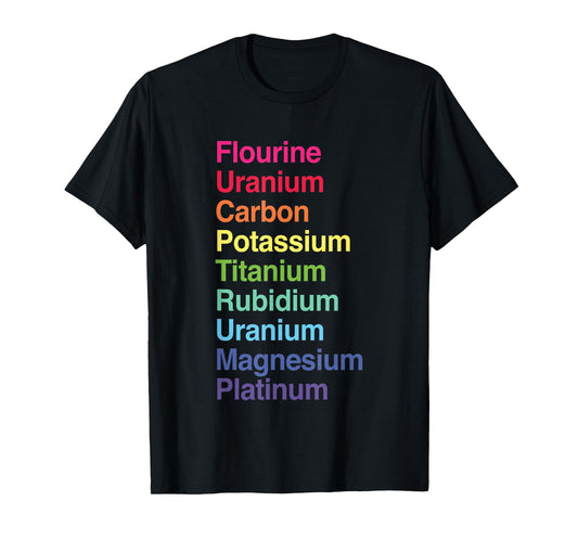 Flourine Uranium Carbon Potassium Titanium Rubidium Uranium T-Shirt