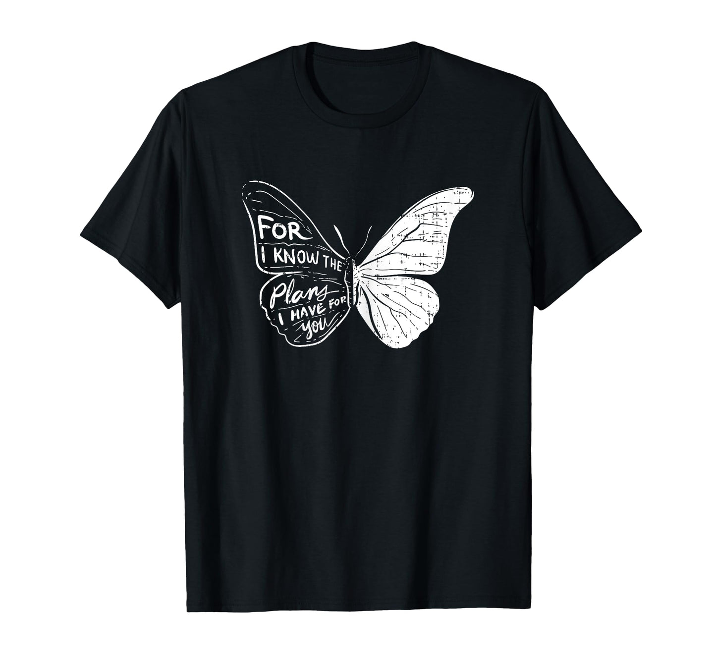 Butterfly I Know The Plans Verse Bible Jesus Christian Gift T-Shirt