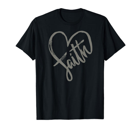 faith heart Christian womens graphic tees T-Shirt