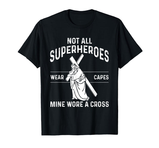 Funny Jesus Superhero Design Men Women Jesus Christ Cross T-Shirt