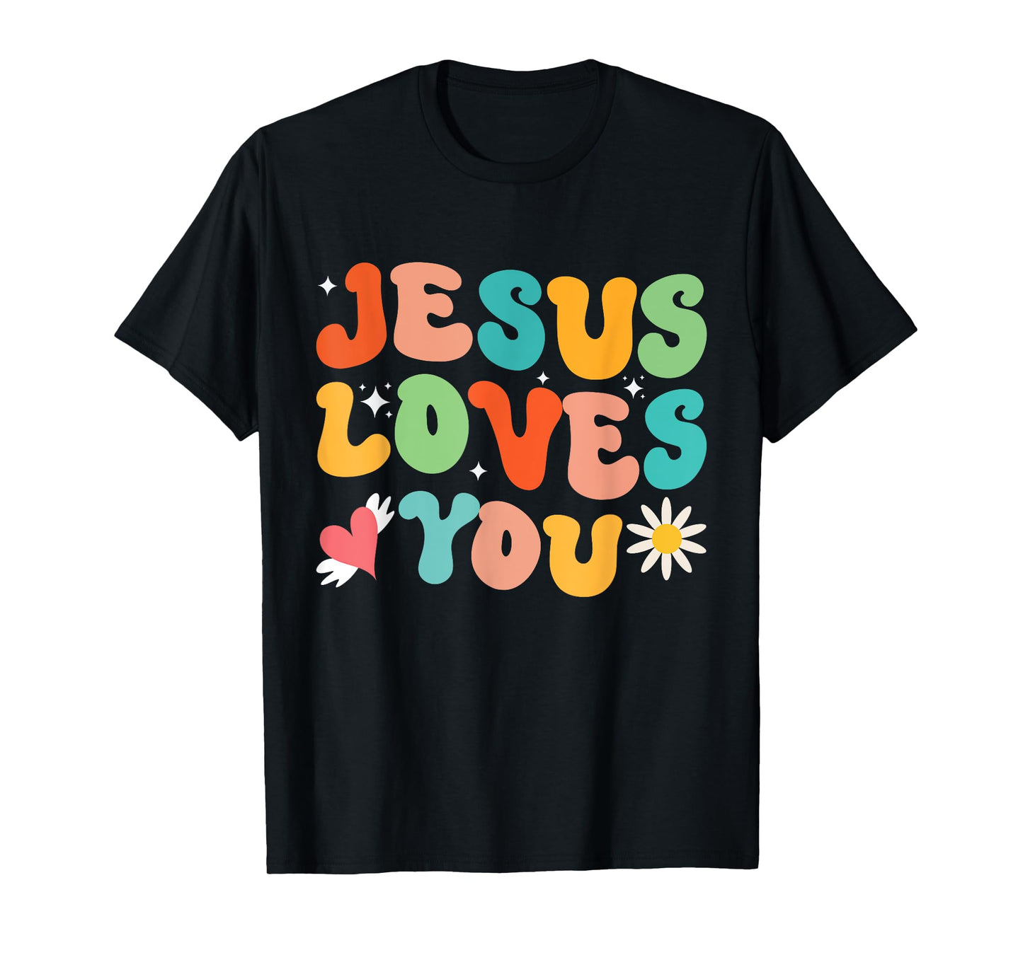 Jesus Loves You Groovy Style Christian Religious God T-Shirt