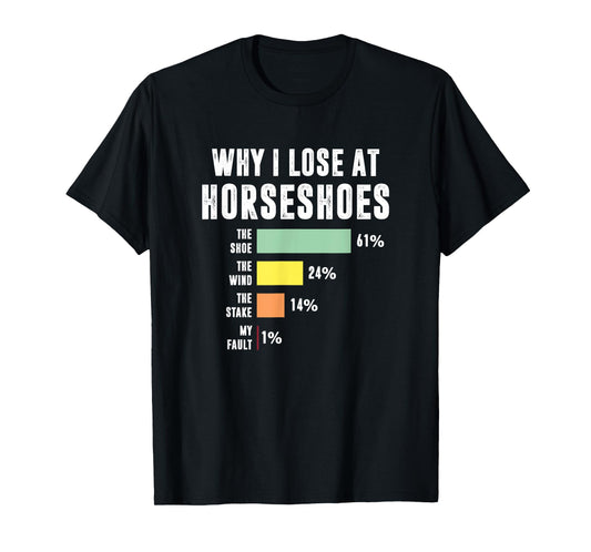 Why I Lose At Horseshoes, Funny Horseshoe Pitching T-Shirt