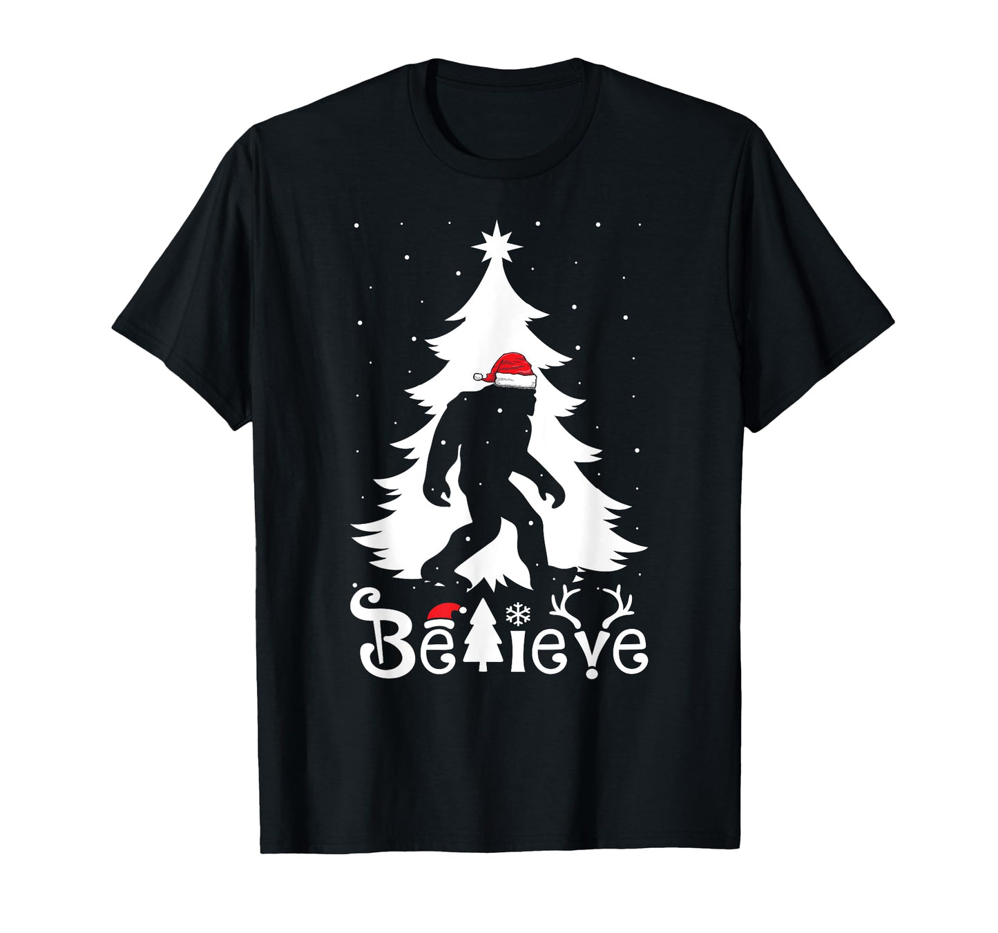 Bigfoot Christmas Gifts For Men Boys Girls Funny Christmas T-Shirt