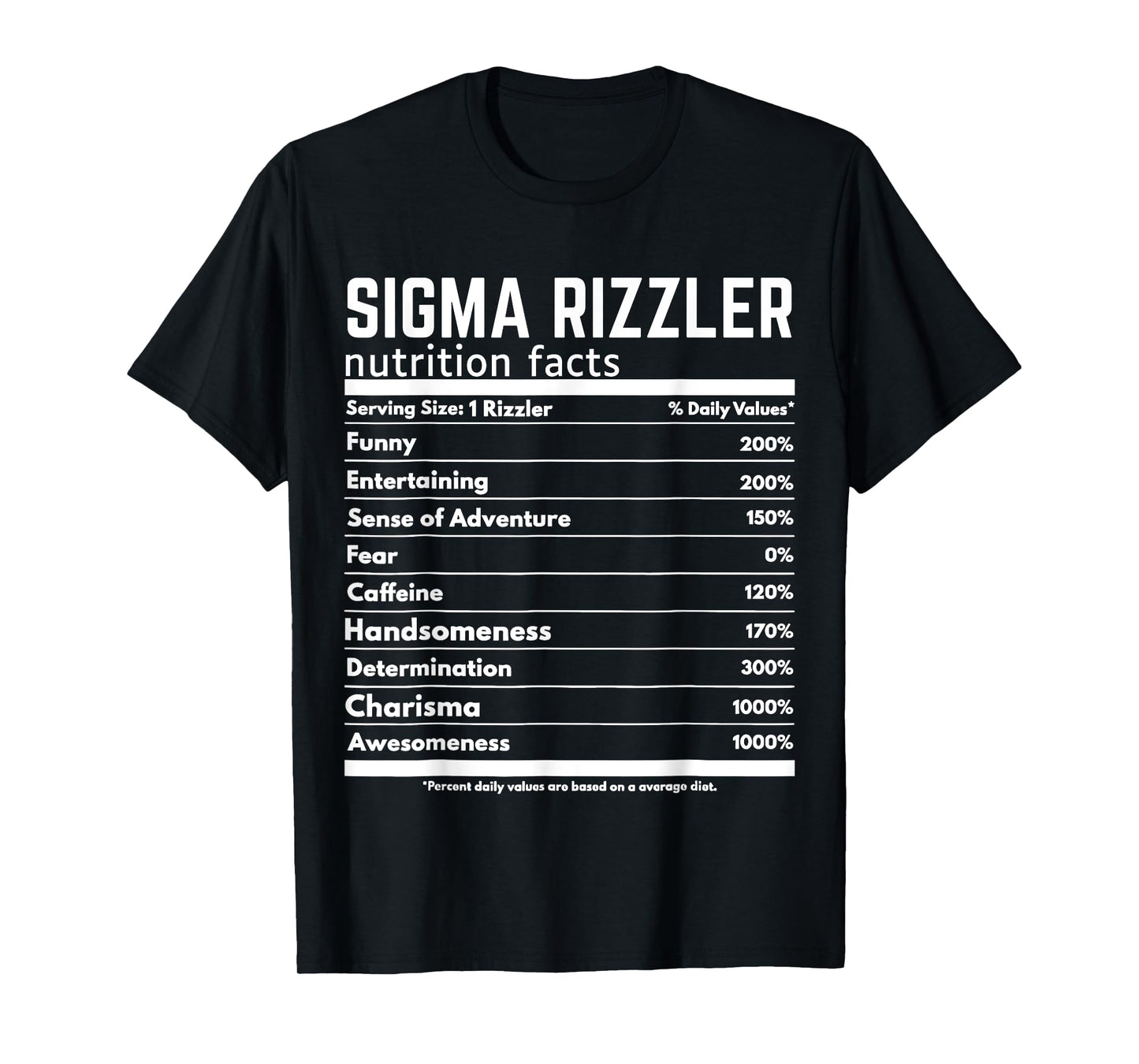 Sigma Rizzler Nutrition Facts Meme Rizz Internet Memes Gen Z T-Shirt