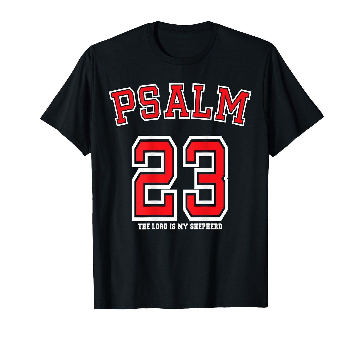 Casa Gosen Psalm 23 Unisex-Kids Black Small Modern Letter Print T-Shirt