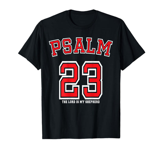 Casa Gosen Psalm 23 Unisex-Kids Black Small Modern Letter Print T-Shirt