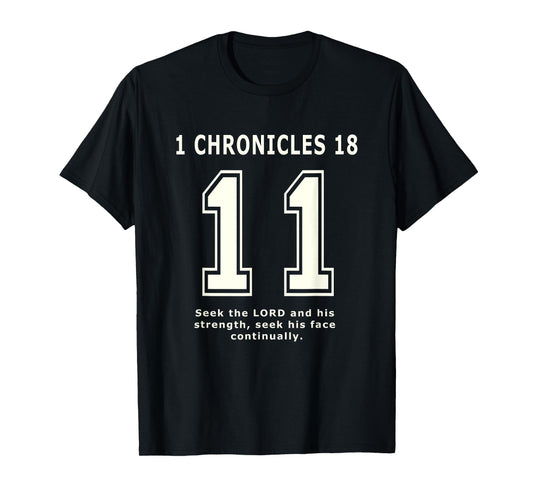 1 Chronicles 11 Team Sports Bible Verse Christian Jersey T-Shirt