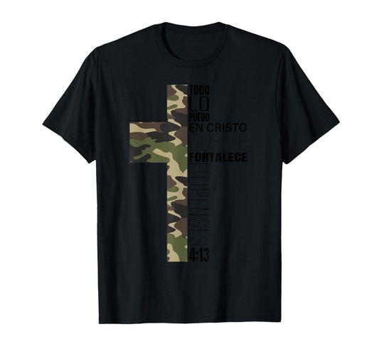 Camo Spanish Bible Verse Christian Cristo Cristiano Verso T-Shirt