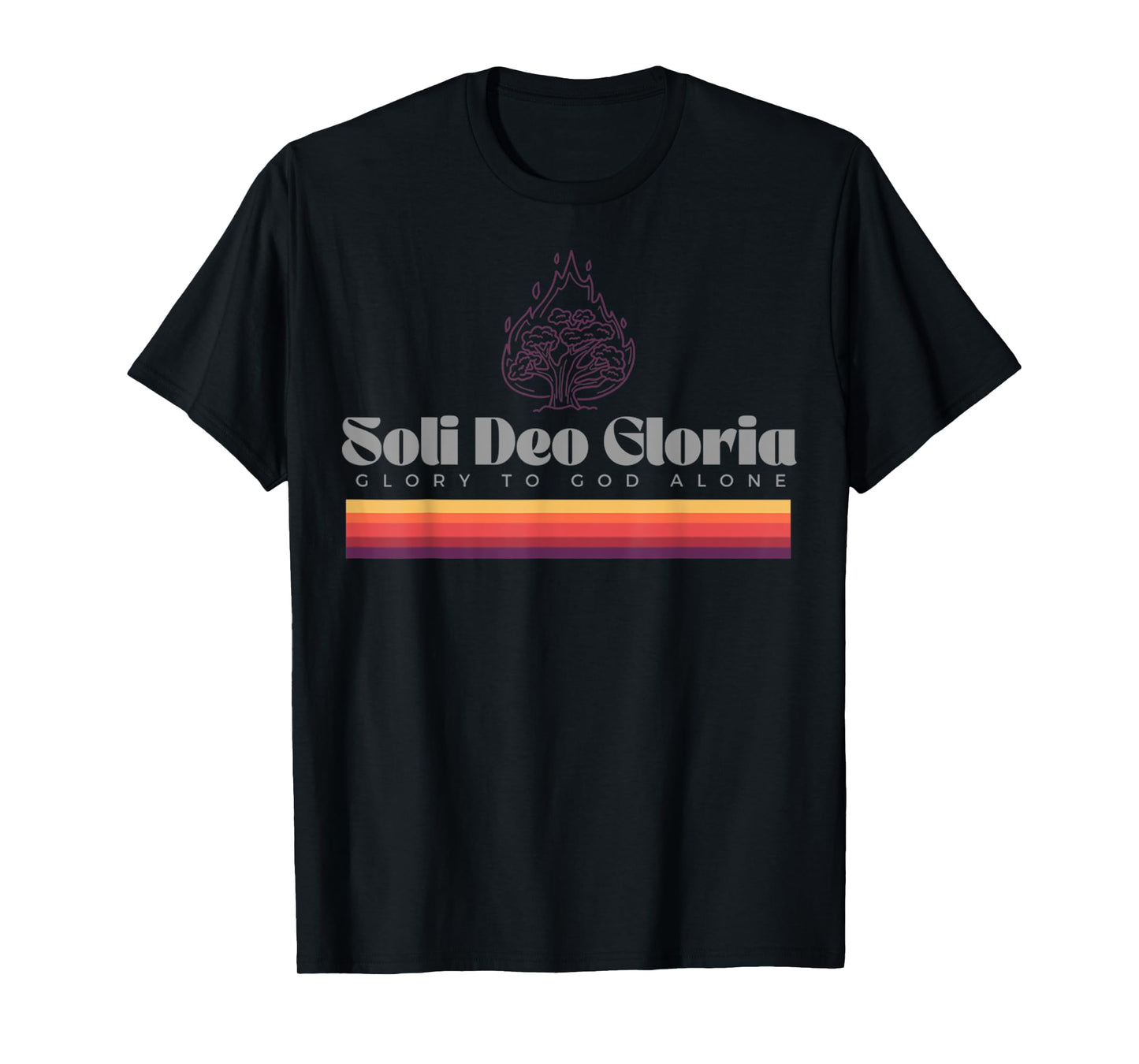 Vintage Burning Bush Soli Deo Gloria Funny Christ Men Women T-Shirt