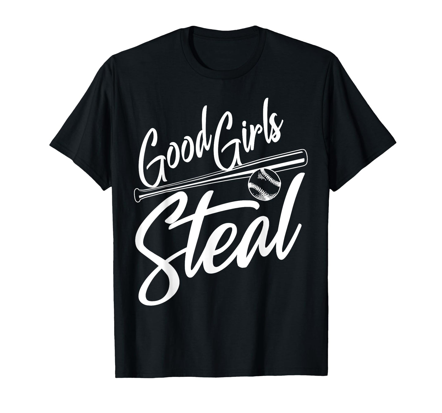 Softball Art For Women Good Girls Steal Baseball Pitcher T-Shirt
