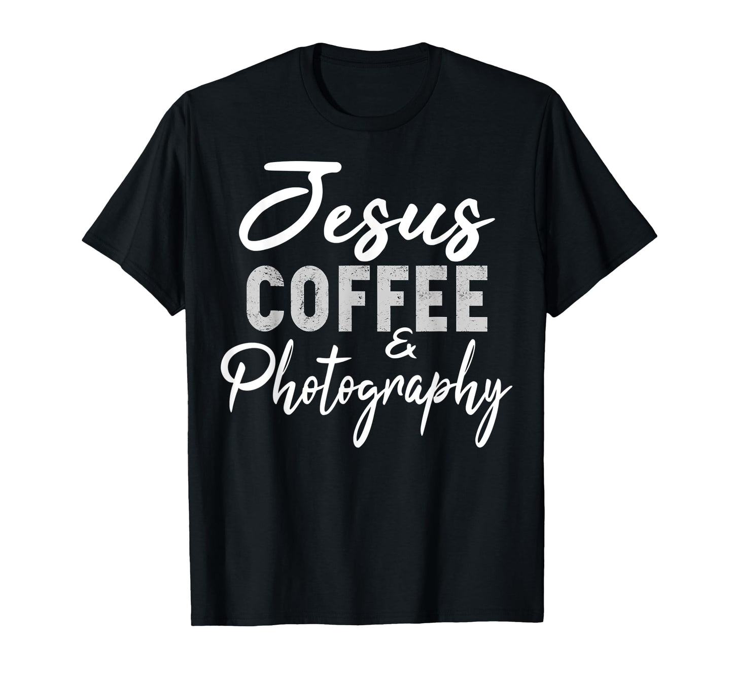 Jesus Coffee and Photography Funny Photographer Camera T-Shirt