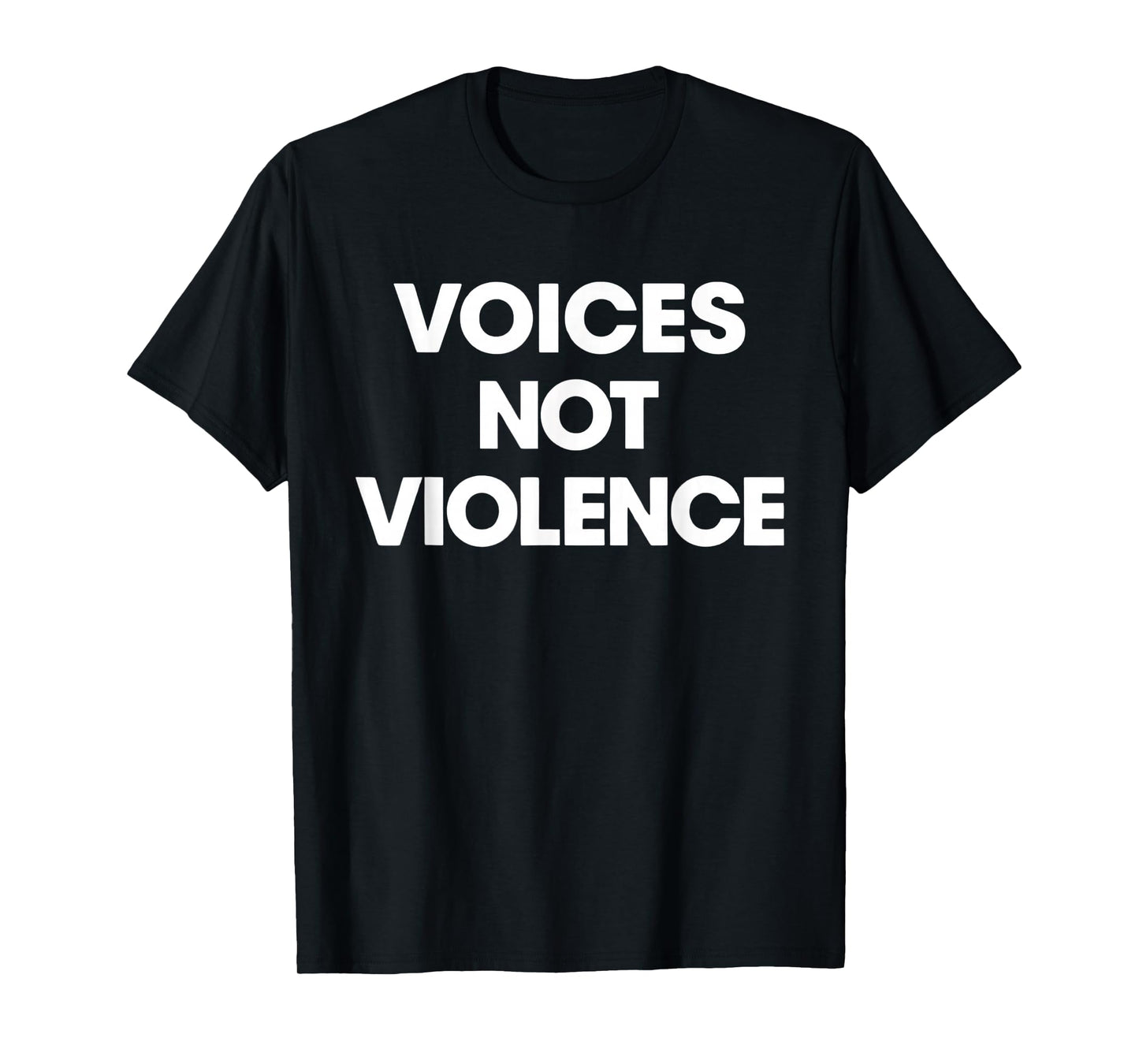 Voices Not Violence Peace Quote Design T-Shirt