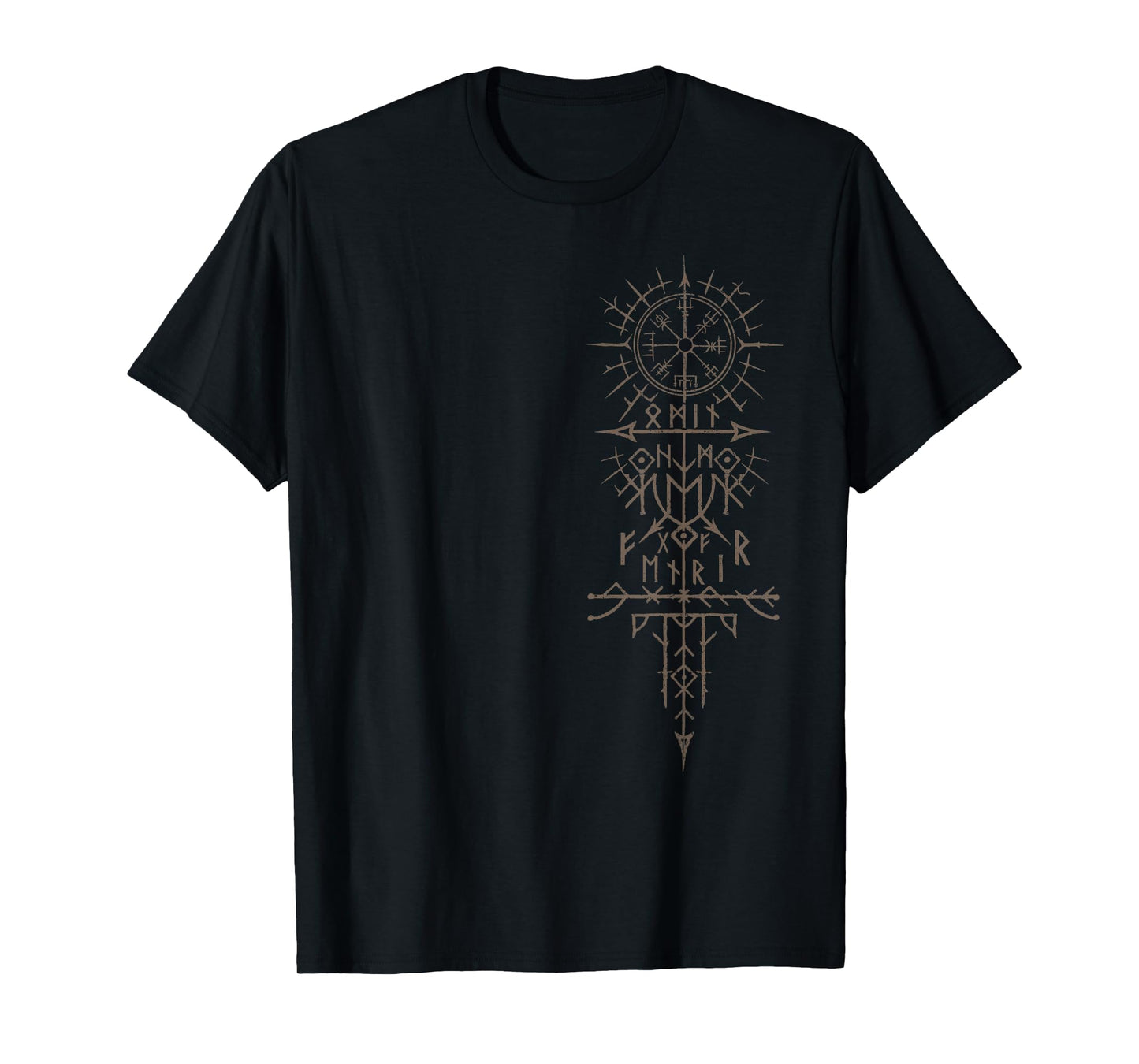 Walhalla Odin Fenrir Runes Nordic Compass Viking T-Shirt