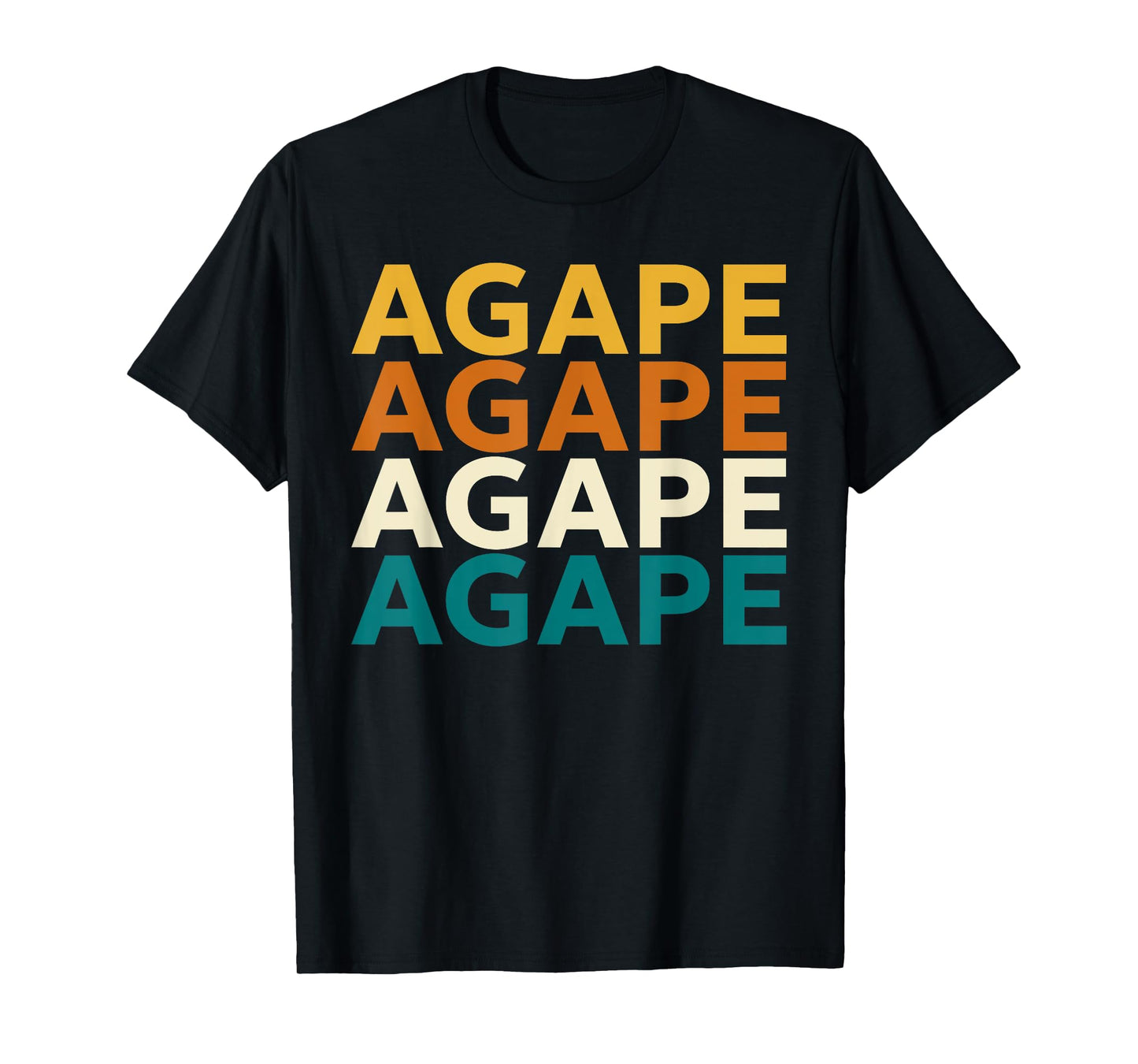 Agape Christian Unconditional Love Retro Repeating Design T-Shirt